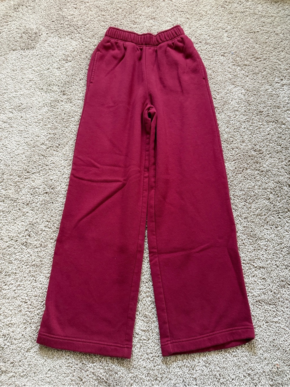 No Boundaries Wide Leg Sweatpants - Deep Maroon